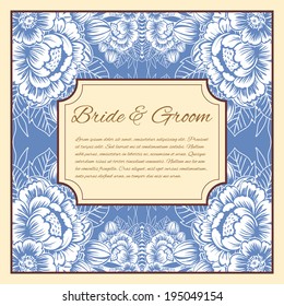 Wedding invitation cards with floral elements.