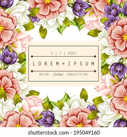 Wedding invitation cards with floral elements.