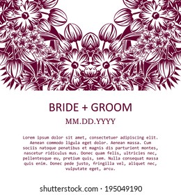 Wedding invitation cards with floral elements.