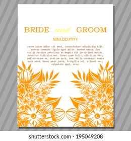 Wedding invitation cards with floral elements.