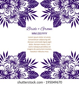 Wedding invitation cards with floral elements.