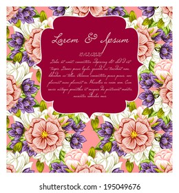 Wedding invitation cards with floral elements.