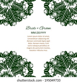 Wedding invitation cards with floral elements.