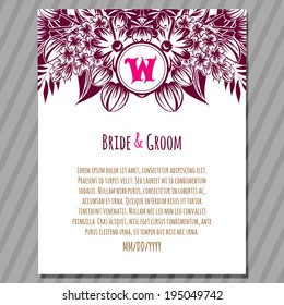 Wedding invitation cards with floral elements.
