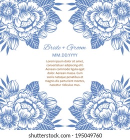 Wedding invitation cards with floral elements.