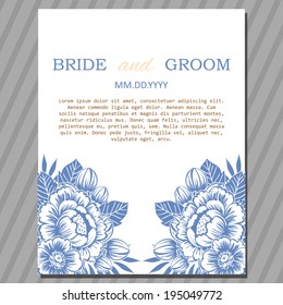 Wedding invitation cards with floral elements.