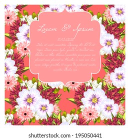 Wedding invitation cards with floral elements.