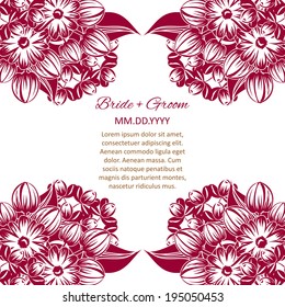 Wedding invitation cards with floral elements.