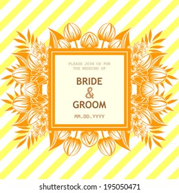 Wedding invitation cards with floral elements.