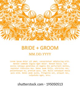 Wedding invitation cards with floral elements.