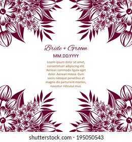 Wedding invitation cards with floral elements.