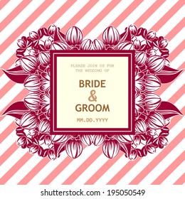 Wedding invitation cards with floral elements.