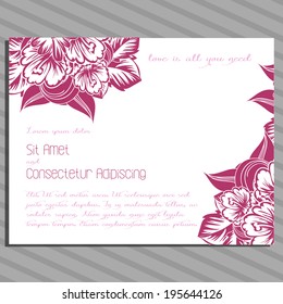 Wedding invitation cards with floral elements.