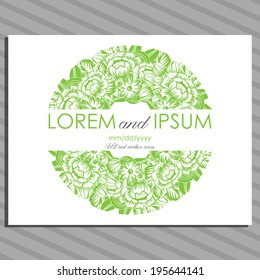 Wedding invitation cards with floral elements.