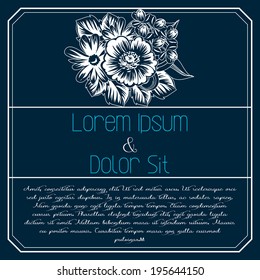 Wedding invitation cards with floral elements.