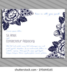 Wedding invitation cards with floral elements.