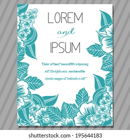 Wedding invitation cards with floral elements.