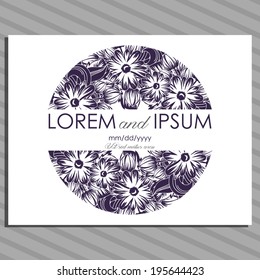 Wedding invitation cards with floral elements.