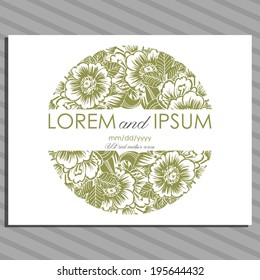 Wedding invitation cards with floral elements.
