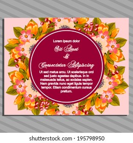 Wedding invitation cards with floral elements.