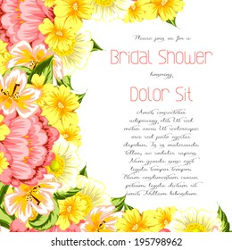Wedding invitation cards with floral elements.