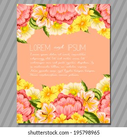 Wedding invitation cards with floral elements.