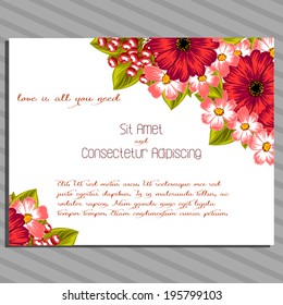 Wedding invitation cards with floral elements.