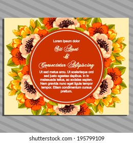 Wedding invitation cards with floral elements.