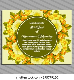 Wedding invitation cards with floral elements.