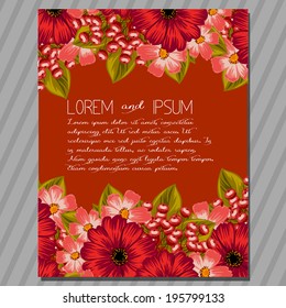 Wedding invitation cards with floral elements.