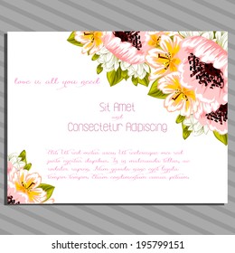 Wedding invitation cards with floral elements.