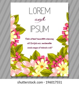 Wedding invitation cards with floral elements.
