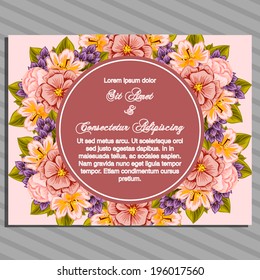 Wedding invitation cards with floral elements.