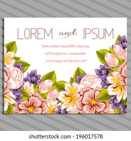 Wedding invitation cards with floral elements.