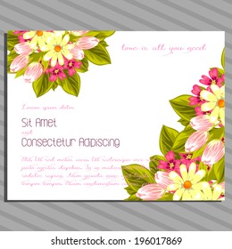 Wedding invitation cards with floral elements.