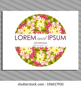 Wedding invitation cards with floral elements.