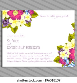 Wedding invitation cards with floral elements.