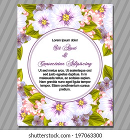 Wedding invitation cards with floral elements.