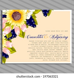 Wedding invitation cards with floral elements.