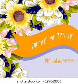 Wedding invitation cards with floral elements.