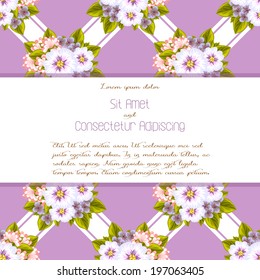 Wedding invitation cards with floral elements.