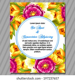 Wedding invitation cards with floral elements.