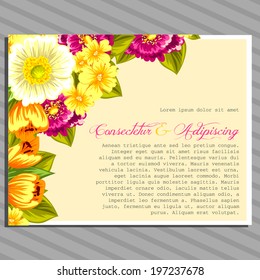 Wedding invitation cards with floral elements.