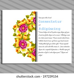 Wedding invitation cards with floral elements.