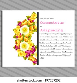 Wedding invitation cards with floral elements.