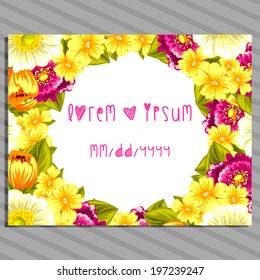 Wedding invitation cards with floral elements.