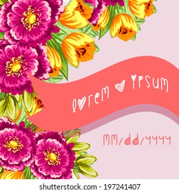 Wedding invitation cards with floral elements.