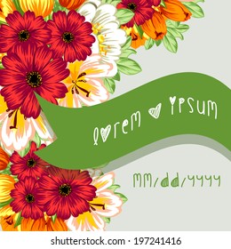 Wedding invitation cards with floral elements.
