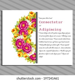 Wedding invitation cards with floral elements.