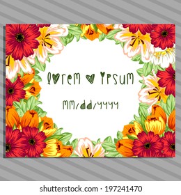 Wedding invitation cards with floral elements.